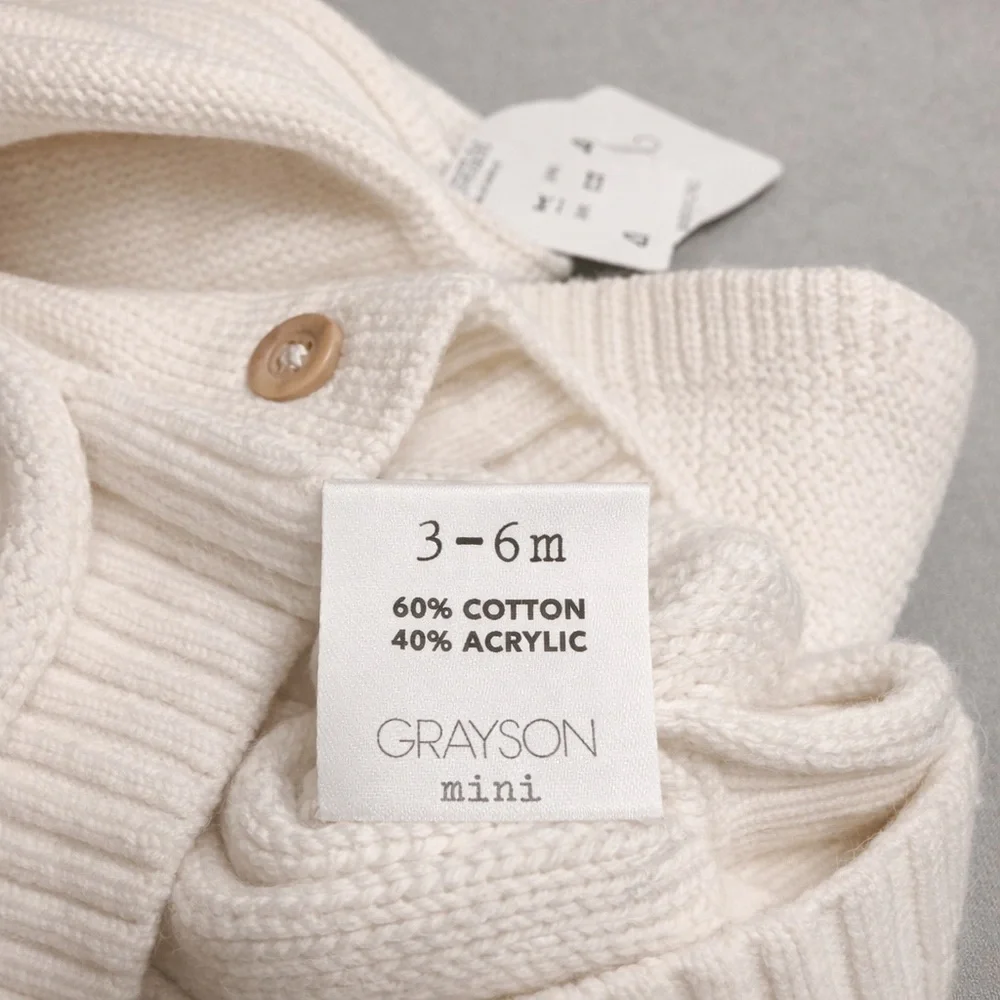 Grayson Mini Baby Knit Set 3-6 Months - Cardigan & Pants NWT